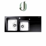 سینک استیل البرز مدل كريستال مشکی