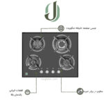 اجاق گاز پرنیان استیل مدل PB 4203