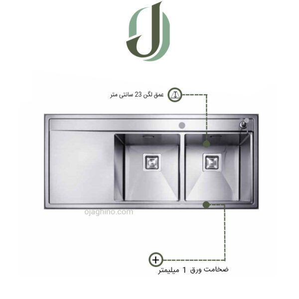 سینک ظرفشویی توربولاین مدل دیون