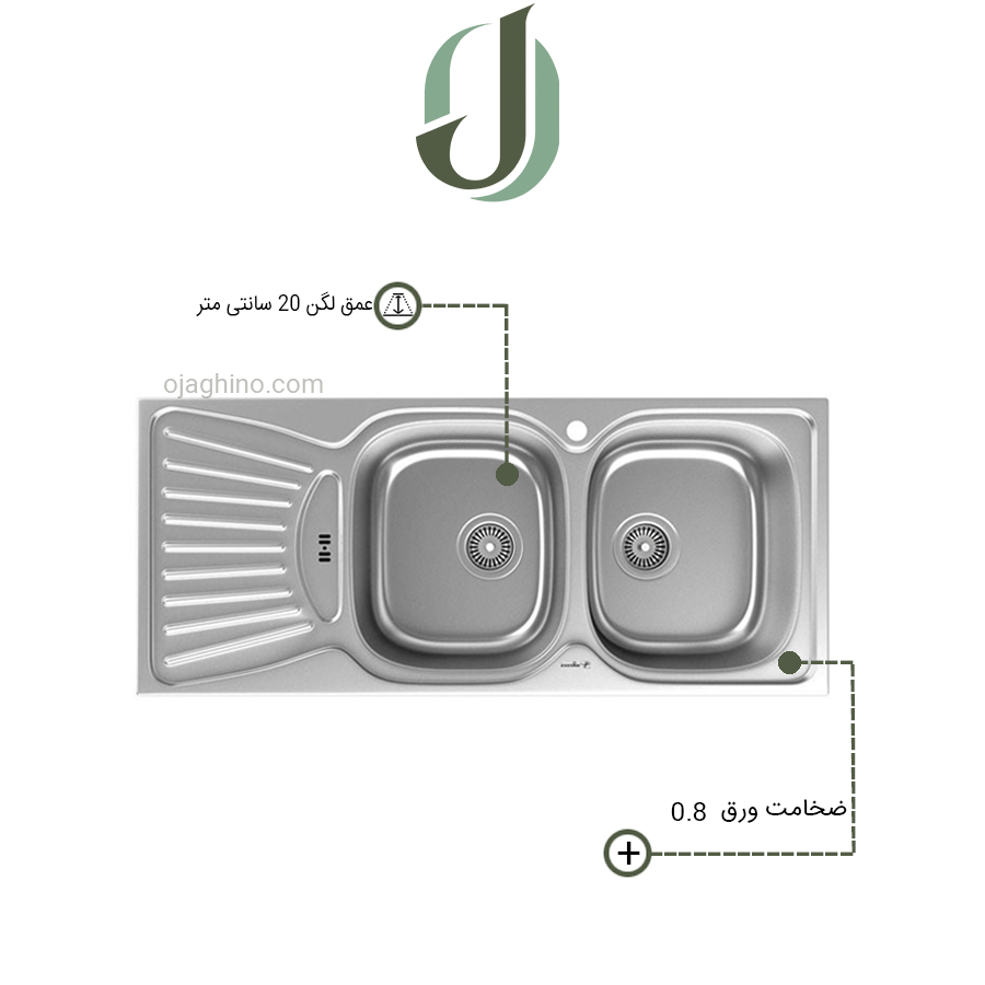 سینک-داتیس-127-2 سینک توکار داتیس مدل 127