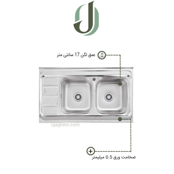 سینک ظرفشویی نگین الماس مدل SA07