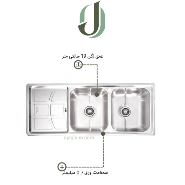 سینک ظرفشویی نگین الماس مدل SA39