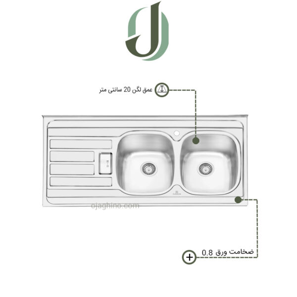 سینک پرنیان استیل روکار مدل PS 1101