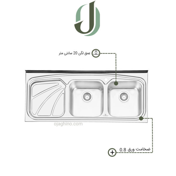 سینک پرنیان استیل روکار مدل PS 1110