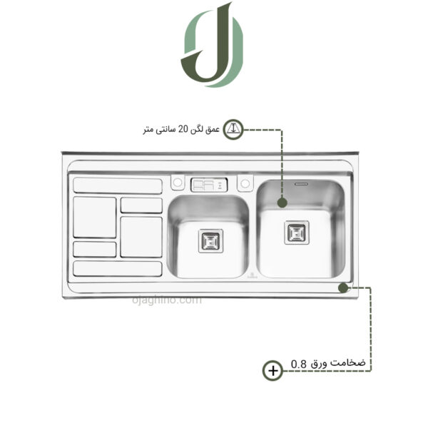 سینک پرنیان استیل روکار مدل PS 1111