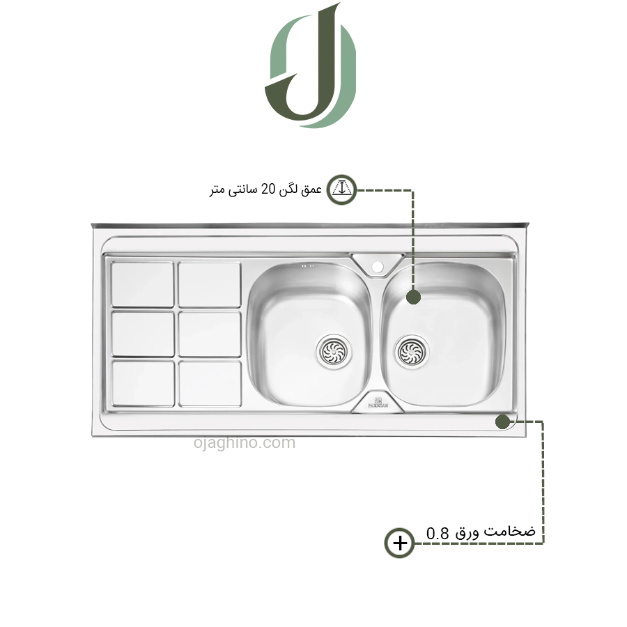 سینک-پرنیان-استیل-ps-1124-2 سینک پرنیان استیل روکار مدل PS 1124