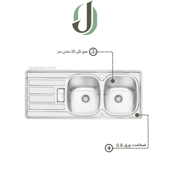 سینک پرنیان استیل توکار مدل PS 1201