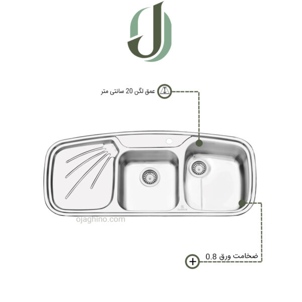 سینک پرنیان استیل توکار مدل PS 1207