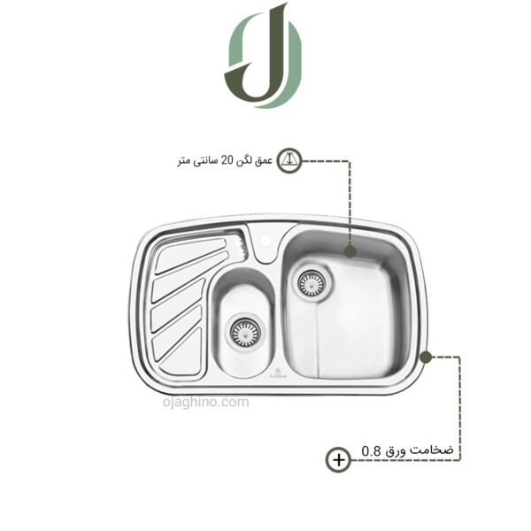 سینک پرنیان استیل توکار مدل PS 1210