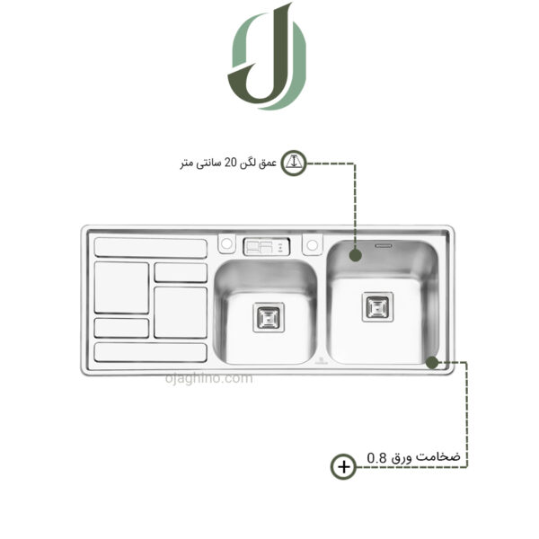 سینک پرنیان استیل توکار مدل PS 1211