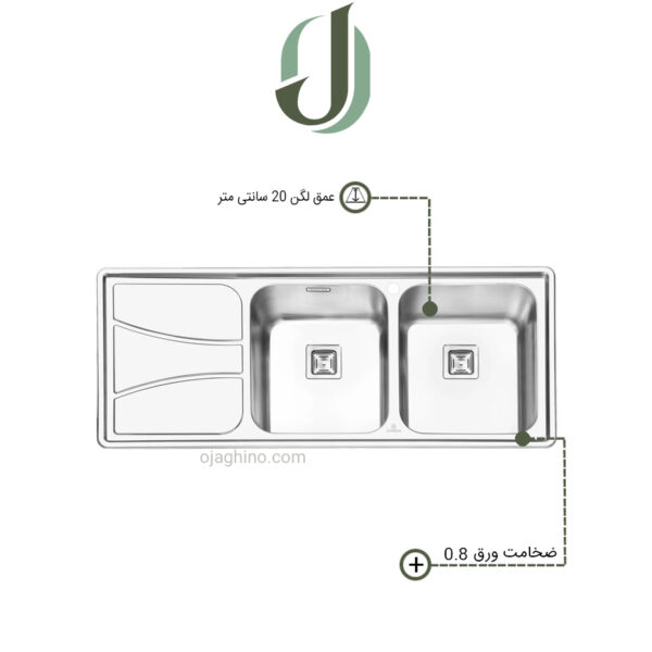 سینک پرنیان استیل توکار مدل PS 1212