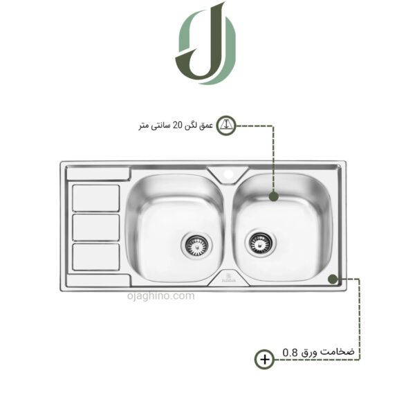 سینک پرنیان استیل توکار مدل PS 1217