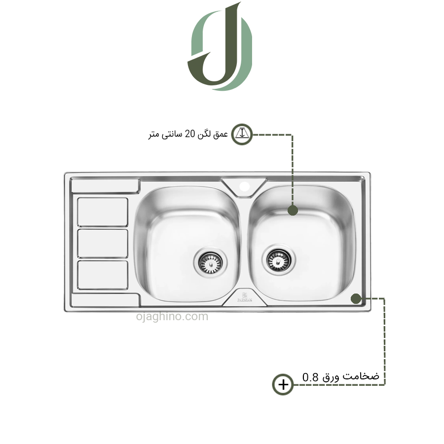 سینک-پرنیان-استیل-ps-1217-2 سینک پرنیان استیل توکار مدل PS 1217