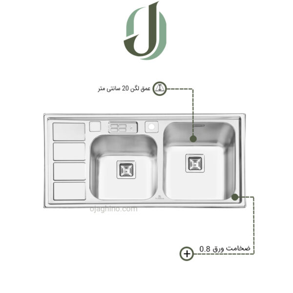 سینک پرنیان استیل توکار مدل PS 1220
