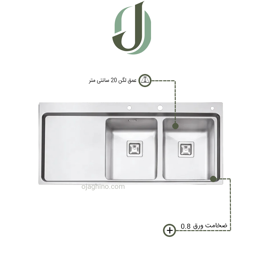 سینک-پرنیان-استیل-ps-1227-2 سینک پرنیان استیل توکار مدل PS 1227