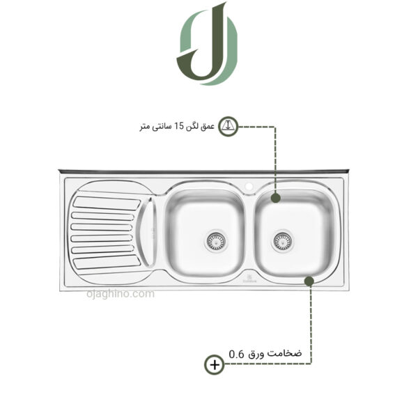 سینک پرنیان استیل روکار مدل PS 2106