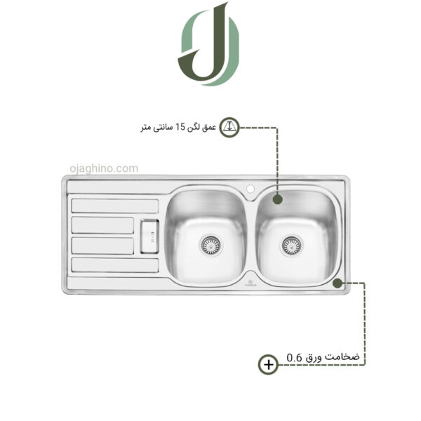 سینک پرنیان استیل روکار مدل PS 2111