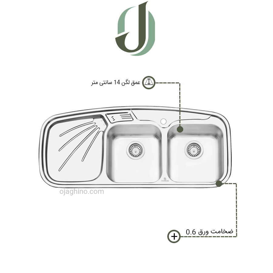 سینک-پرنیان-استیل-ps-2202-2 سینک پرنیان استیل توکار مدل PS 2202