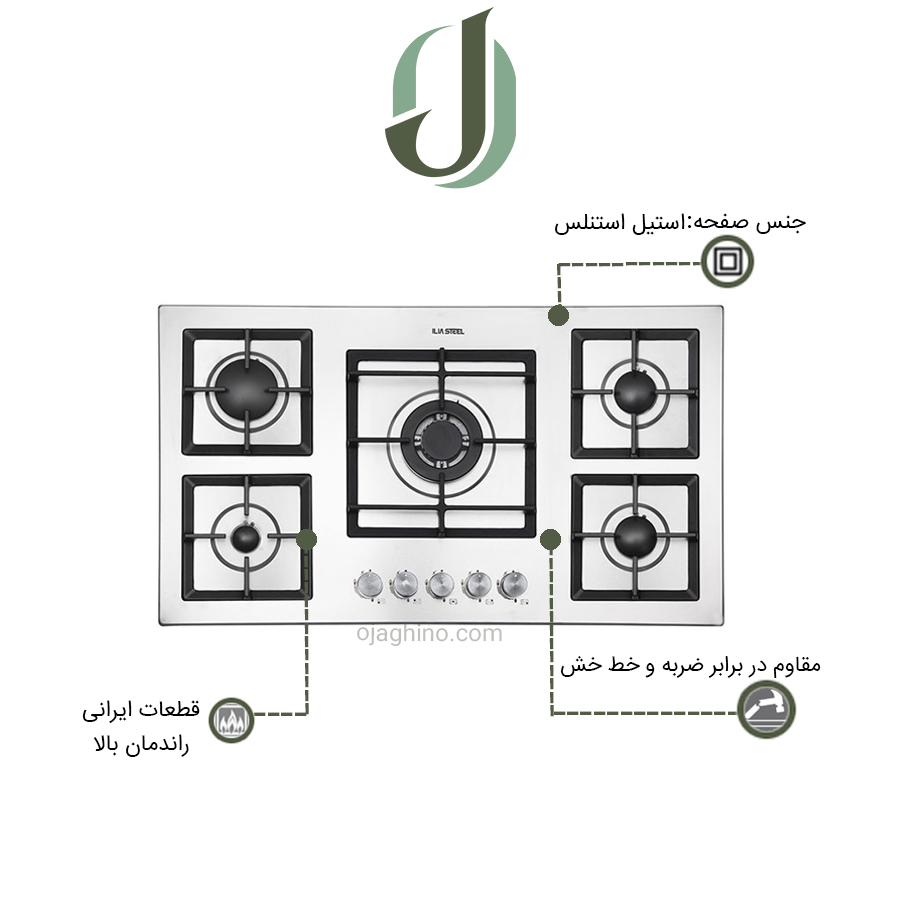 گاز-استییل-s514-2 اجاق گاز ایلیا استیل مدل S514
